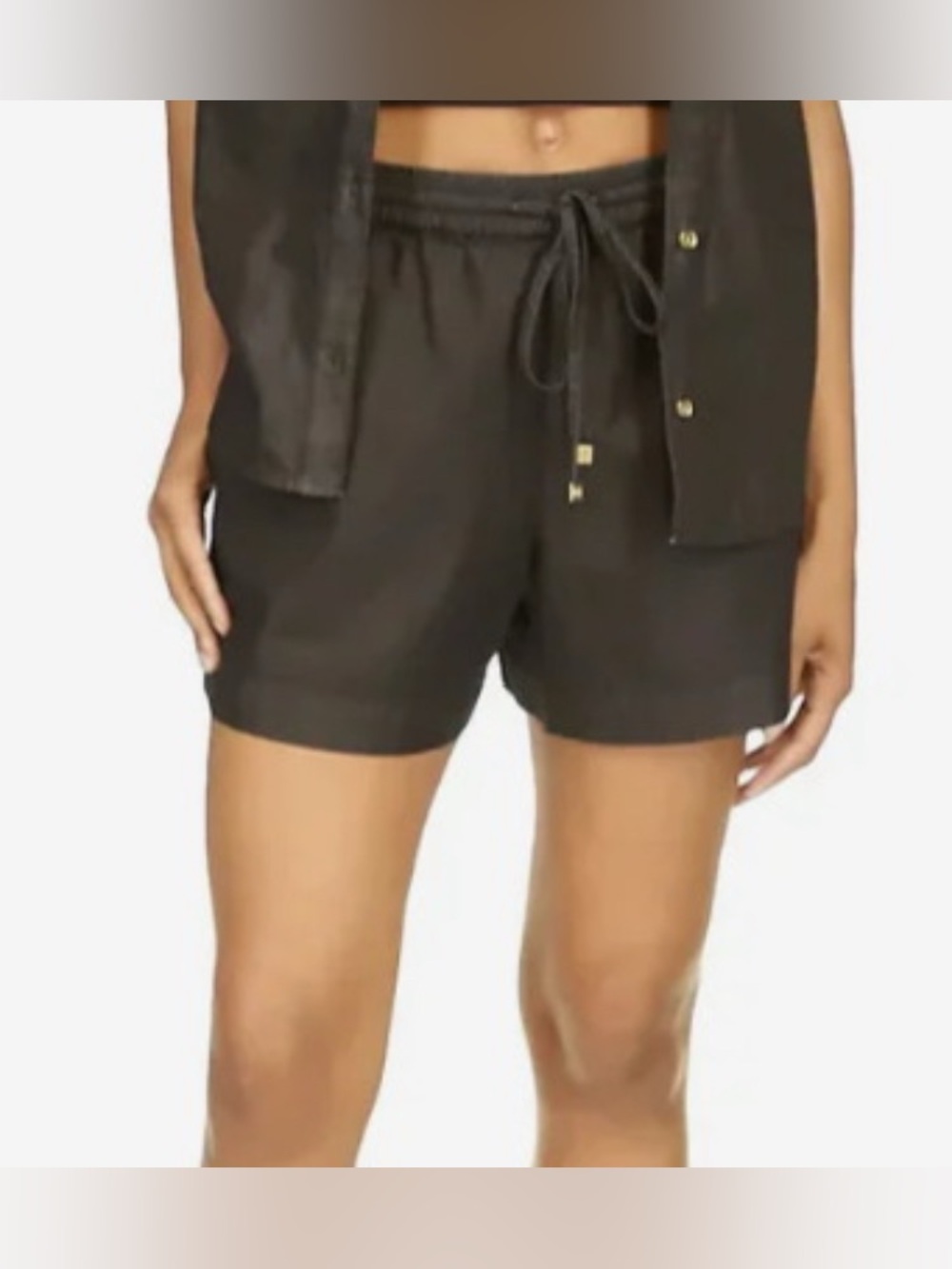 MICHAEL Michael Kors black cotton chambray shorts from/drawstring waist: L
,